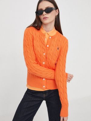 Оранжевый хлопковый кардиган Polo Ralph Lauren