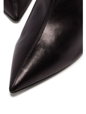 Kožené kotníkové boty Aquazzura černé