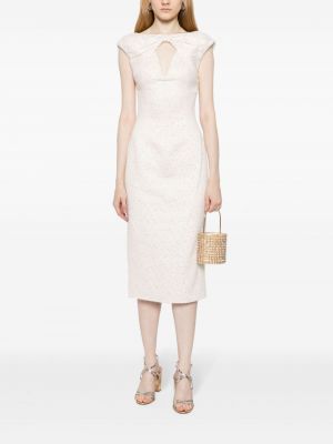 Sukienka midi z cekinami tweedowa Saiid Kobeisy biała