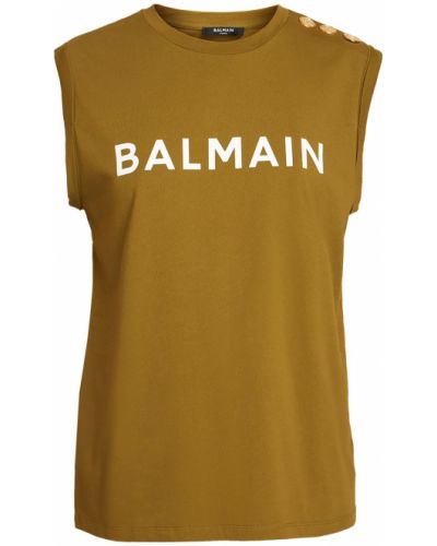 Памучна риза с принт Balmain