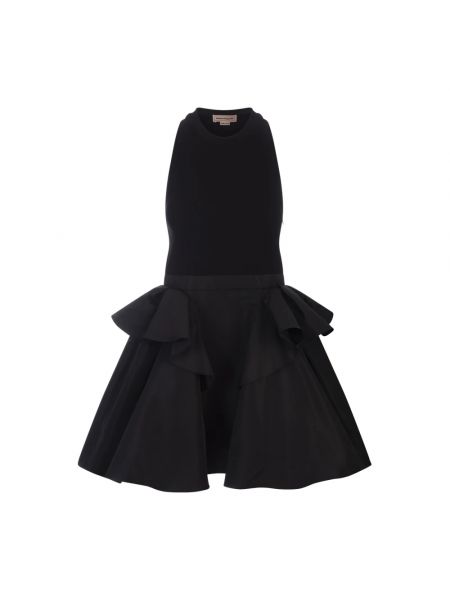 Sukienka mini z falbankami Alexander Mcqueen czarna