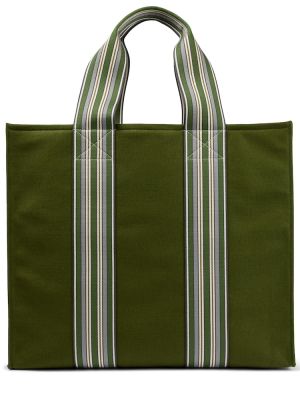 Pruhovaná shopper kabelka Loro Piana zelená