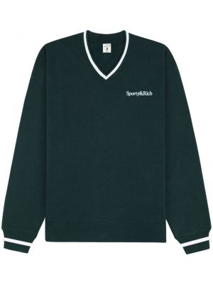 Bombažni pulover Sporty & Rich zelena