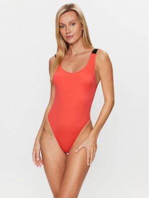 Vientisas maudymosi kostiumėlis Calvin Klein Swimwear raudona