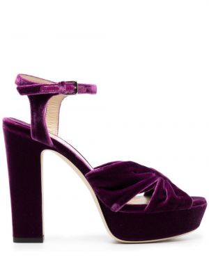 Sandale de catifea Jimmy Choo violet