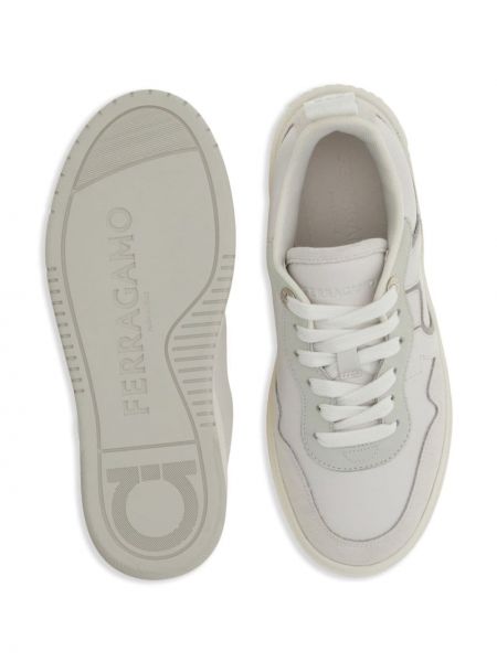 Sneakers di pelle Ferragamo bianco