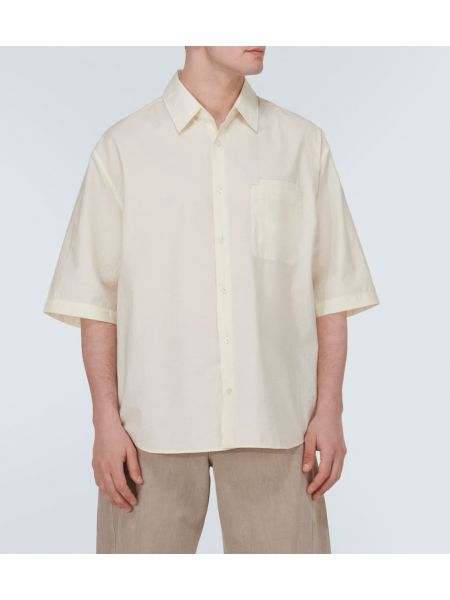 Camisa de gasa de algodón con bolsillos Lemaire amarillo