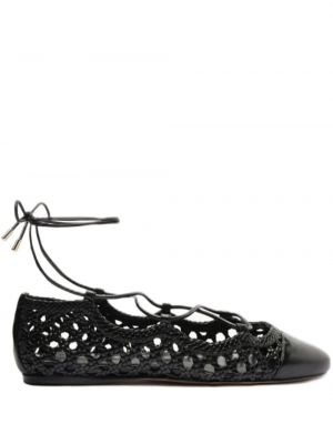Kožne cipele s vezicama s čipkom Alexandre Birman crna