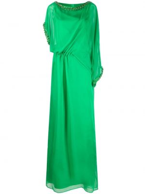 Krištáľové dlouhé šaty Jean-louis Sabaji zelená