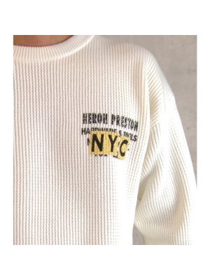 Dzianinowy sweter z okrągłym dekoltem Heron Preston biały