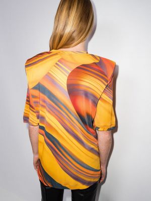 Tričko s potiskem s abstraktním vzorem The Attico oranžové