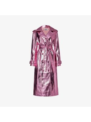 Кожаное пальто из искусственной кожи Amy Lynn розовое