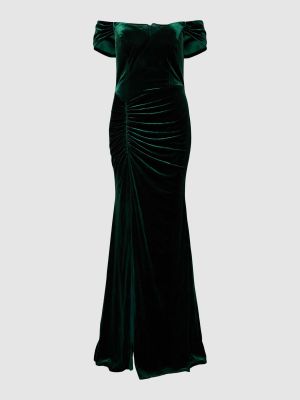 Sukienka wieczorowa z falbankami Luxuar zielona