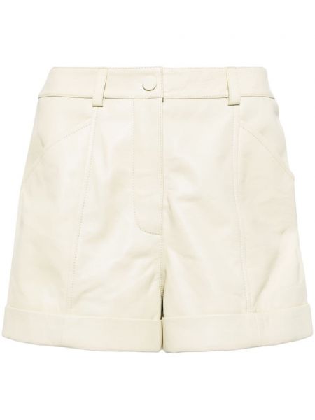 Kožne kratke hlače Yves Salomon bijela