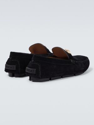 Semišové loafersy Versace čierna