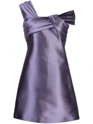 Sukienka koktajlowa drapowana Alberta Ferretti fioletowa