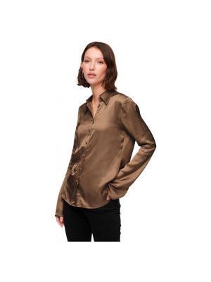 Атласная рубашка Superdry коричневая