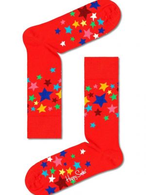 Ponožky s hvězdami Happy Socks červené