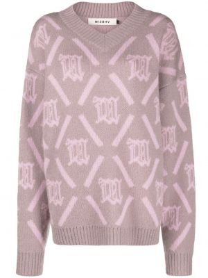 Жакардов пуловер Misbhv розово