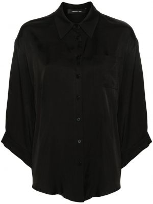 Plisovaná košeľa Federica Tosi čierna