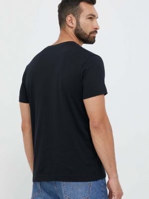 Bavlněné tričko s aplikacemi Gant černé