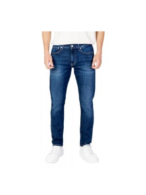 Jeansy skinny slim fit bawełniane Calvin Klein Jeans niebieskie