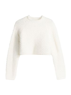 Пуловер Bershka бяло