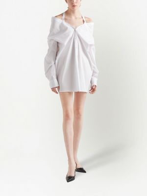 Robe chemise en coton Prada blanc