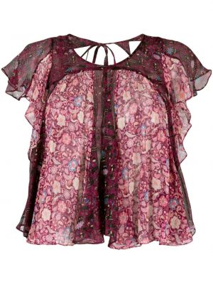 Φλοράλ μπλούζα με σχέδιο Isabel Marant ροζ