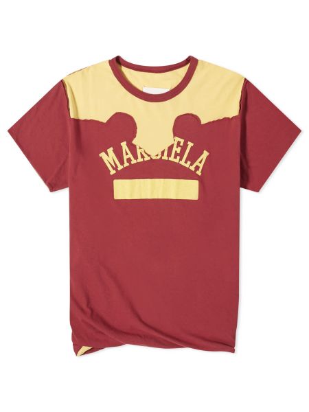 Бордовая футболка Maison Margiela