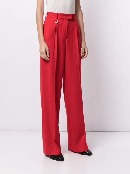 Proste spodnie plisowane Lorena Antoniazzi czerwone