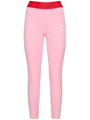 Leggings in maglia Adidas Originals rosa