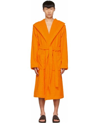 Хлопковый халат Bottega Veneta, оранжевый