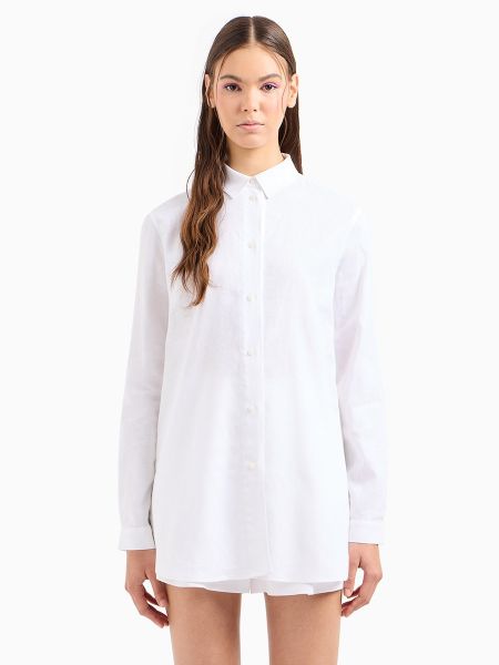 Camisa de lino oversized Armani Exchange blanco