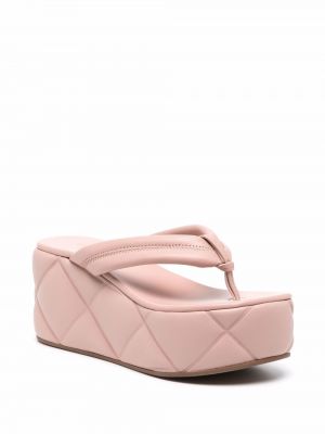 Pikowane sandały na platformie Le Silla różowe