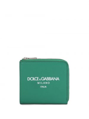 Mustriline nahast rahakott Dolce & Gabbana roheline