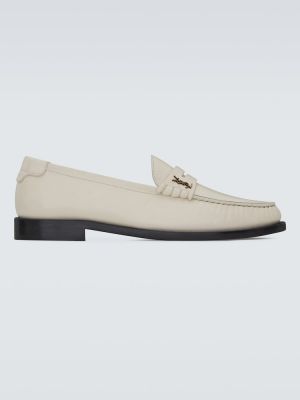 Δερμάτινα loafers Saint Laurent λευκό