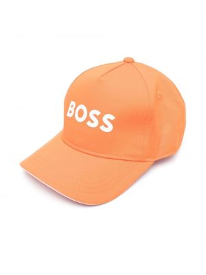 Cappello con visiera con stampa Boss Kidswear arancione