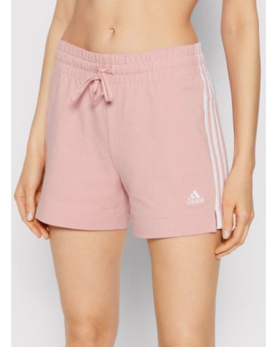 Slim fit kraťasy Adidas růžové