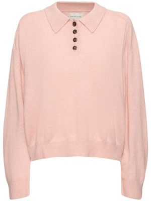 Kašmira polo krekls ar pogām Loulou Studio rozā
