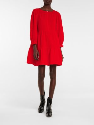 Aksamitna sukienka bawełniana Velvet czerwona
