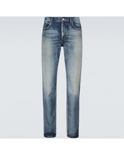 Priliehavé skinny fit džínsy Saint Laurent modrá