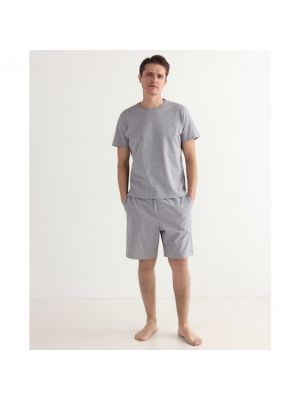 Pijama de tela jersey jaspeada Roberto Verino gris