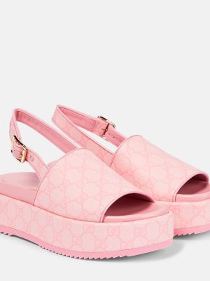 Sandały na platformie Gucci różowe