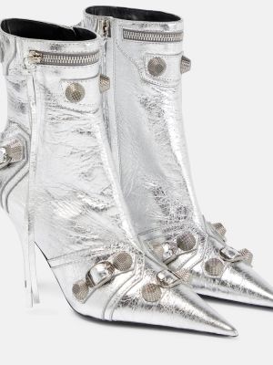 Leder ankle boots Balenciaga silber