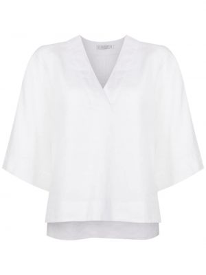 Bluza z v-izrezom Alcaçuz bela