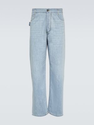 Voľné voľné džínsy s rovným strihom Bottega Veneta modrá