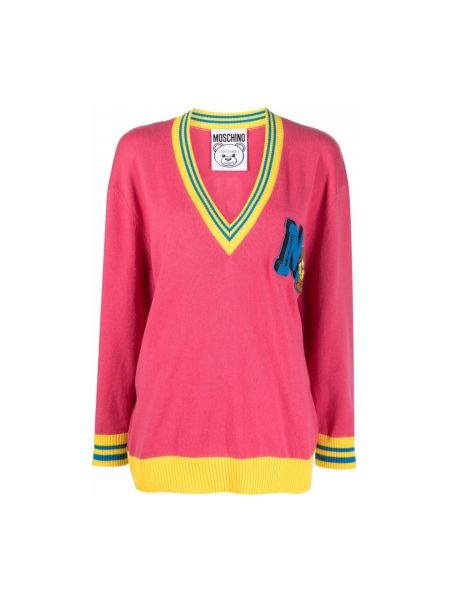 Różowy sweter Moschino