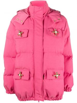 Quiltad jacka med dragkedja Moschino rosa