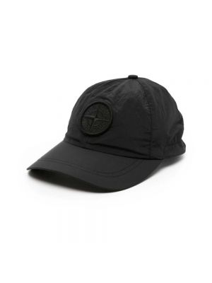 Nylonowa czapka z daszkiem Stone Island czarna